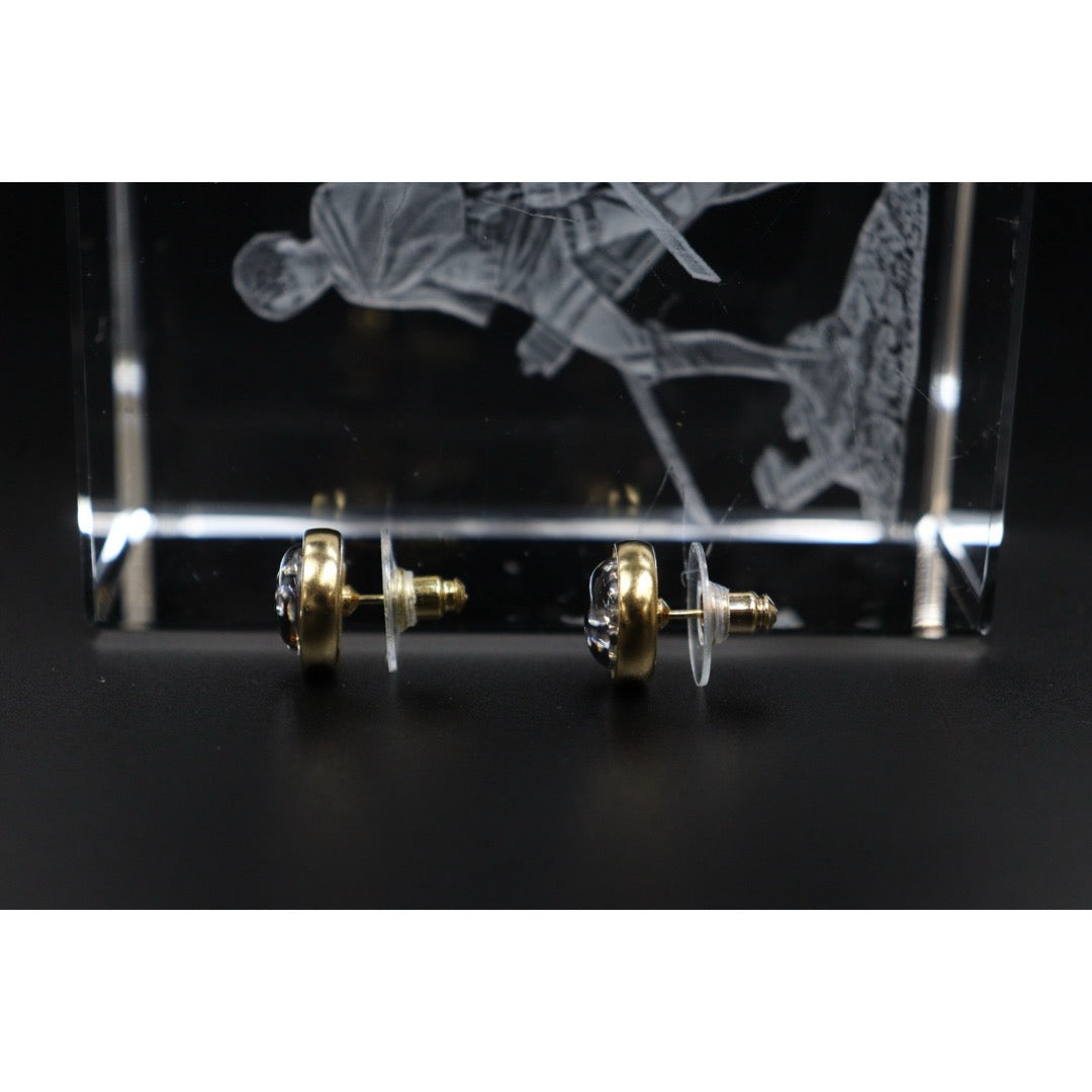 Include Authentic Detective Certificate of Authenticity｜Very Good ( Rank A) ｜CHANEL D20B COCO Mark Black Golden Rhinestone Earrings Made In 2020Year｜S26031027