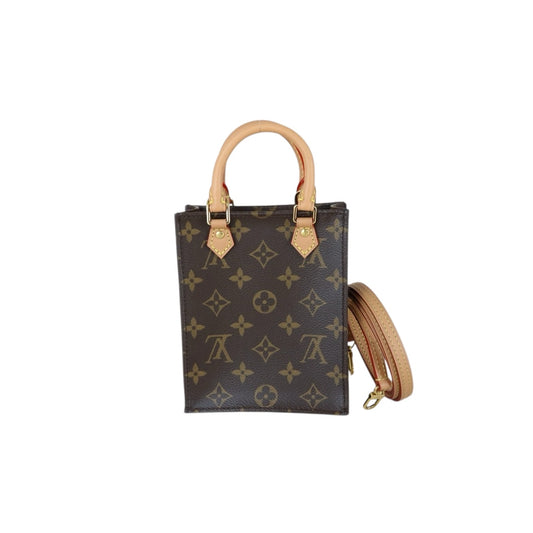 Include Entrupy Certificate of Authenticity｜Very Good ( Rank A)｜ Louis Vuitton Monogram Petit Sac Plat MINI Tote Bag Shoulder Bag ｜X26030604