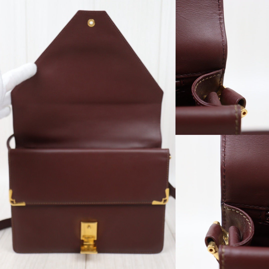 Rank A ｜ Cartier Trinity Bordeaux Leather  Shoulder Bag｜24060318