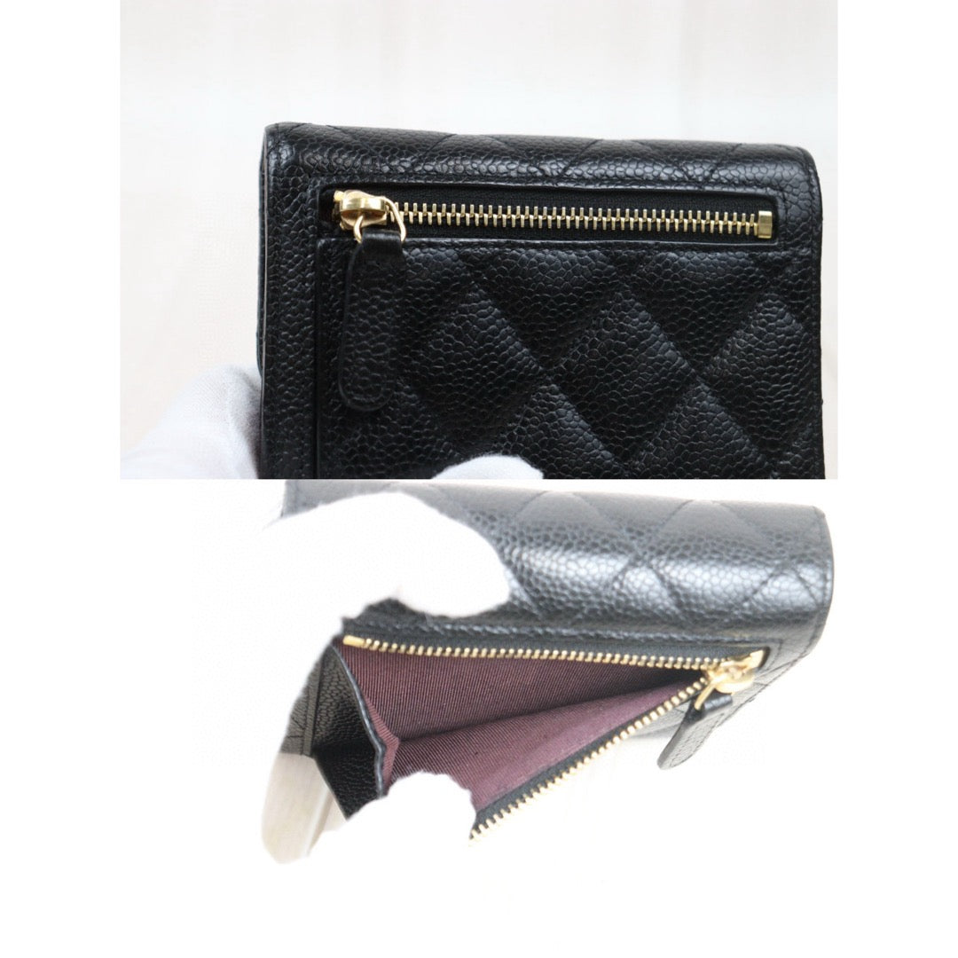 Very Good ( Rank A)｜Chanel Caviar Skin Black Wallet｜S24111229