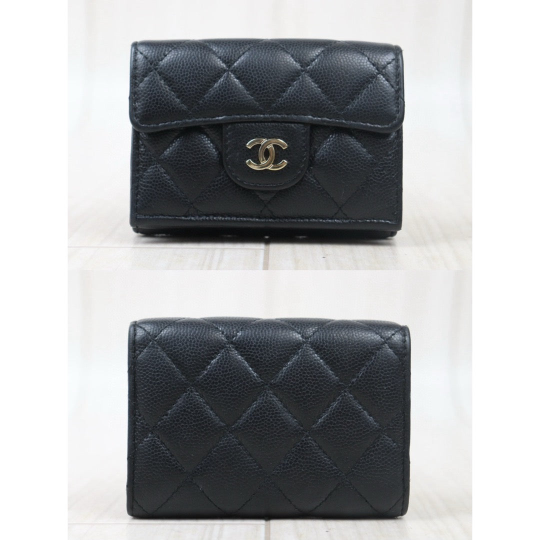 Very Good ( Rank A)｜Chanel Caviar Skin Black Wallet Made In 2021-2022Year｜24102415