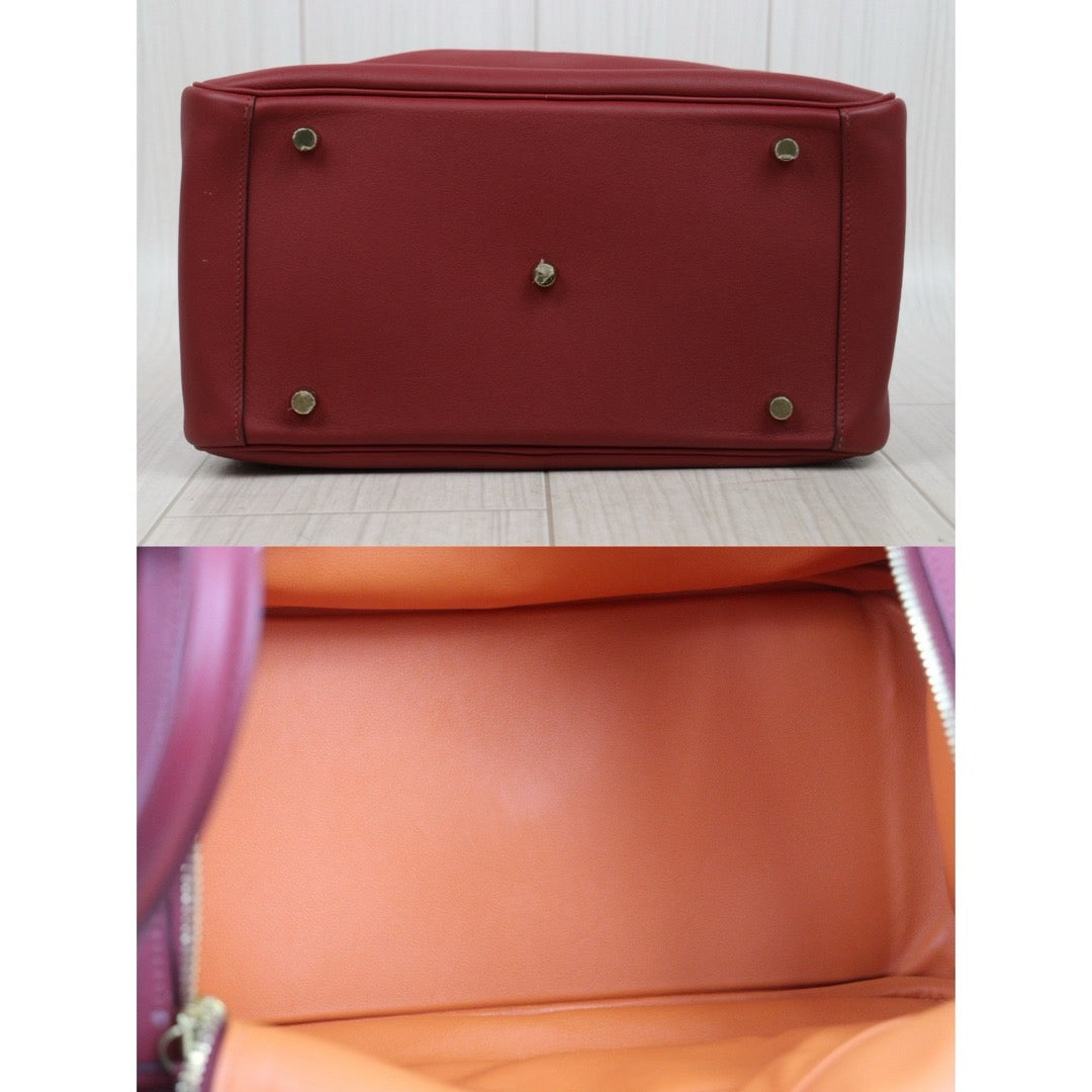 Good ( Rank AB)｜ Hermes Lindy30 Swift Leather Golden Hardware Shoulder Bag X stamp Made In 2016Year Red ｜L25111602