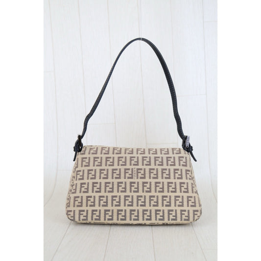 Include Entrupy Certificate of Authenticity｜Good ( Rank AB)｜ FENDI Zucca Mamma Baguette Shoulder Bag Beige｜S26011901