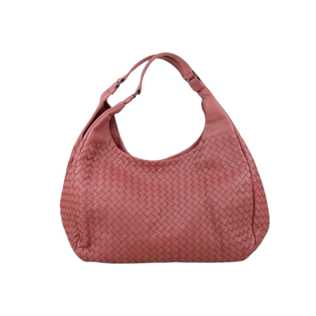 Include Entrupy Certificate of Authenticity｜Very Good ( Rank A)｜ Bottega Veneta Lamb Skin Intrecciato Campana Shoulder Bag  Dusty Rose｜X26091002