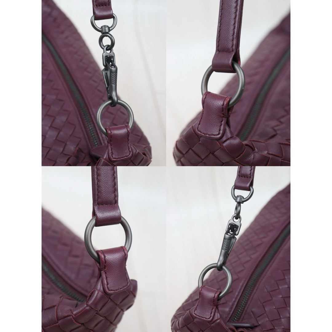 Very Good ( Rank A)｜ Bottega Veneta Lamb Skin  Braid Shoulder Bag Claret｜25062620