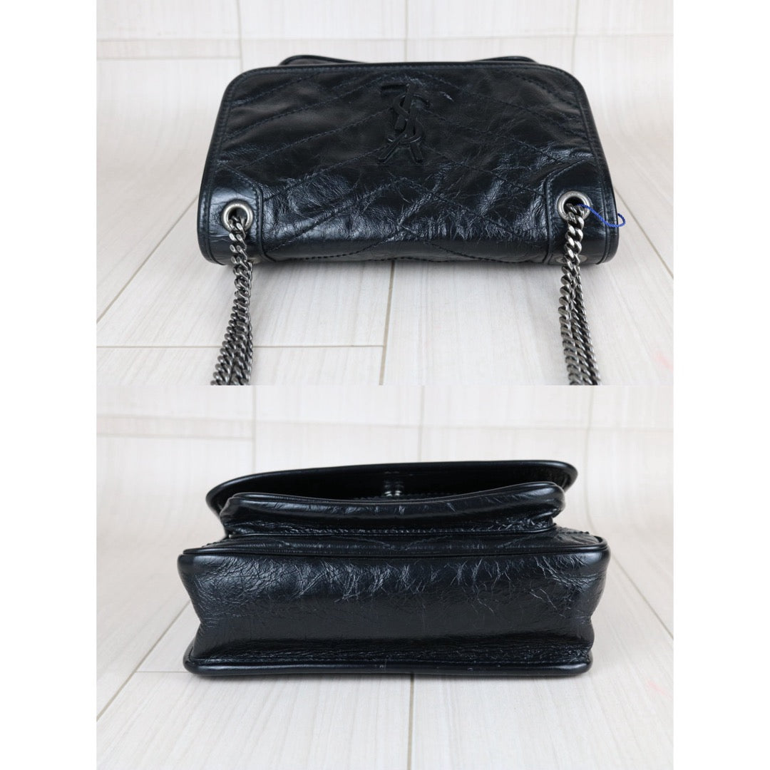 Include Entrupy Certificate of Authenticity｜Very Good ( Rank A)｜  Saint Laurent YSL Saint Laurent Niki  Shoulder Bag Black PM｜W26071703