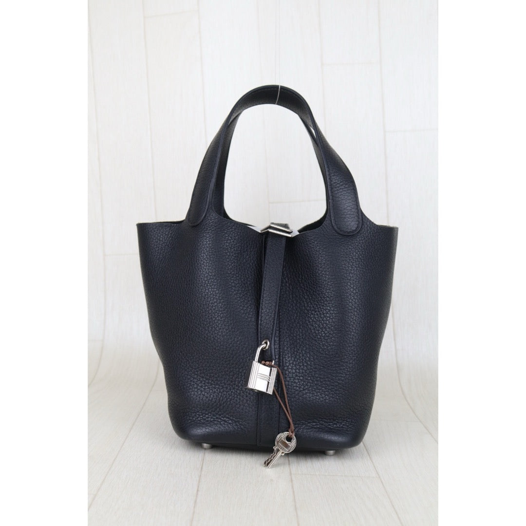 Very Good ( Rank A)｜ Hermes Picotin Lock 18 TC Leather HandBag Black C Stamp Made In 2018Year｜H25081801