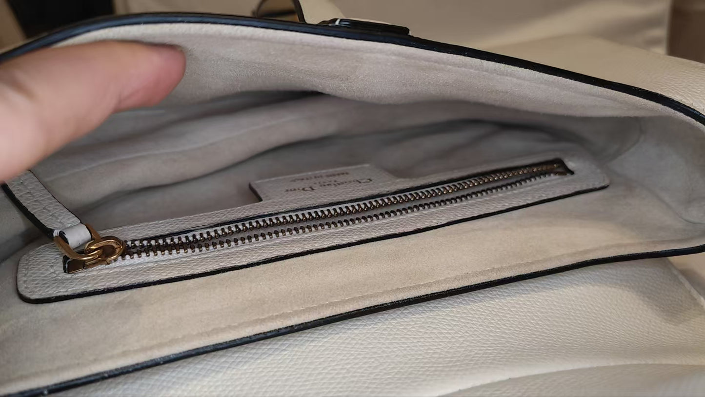 Very Good ( Rank A)｜Dior Trotter Saddle Shoulder Bag Medium White