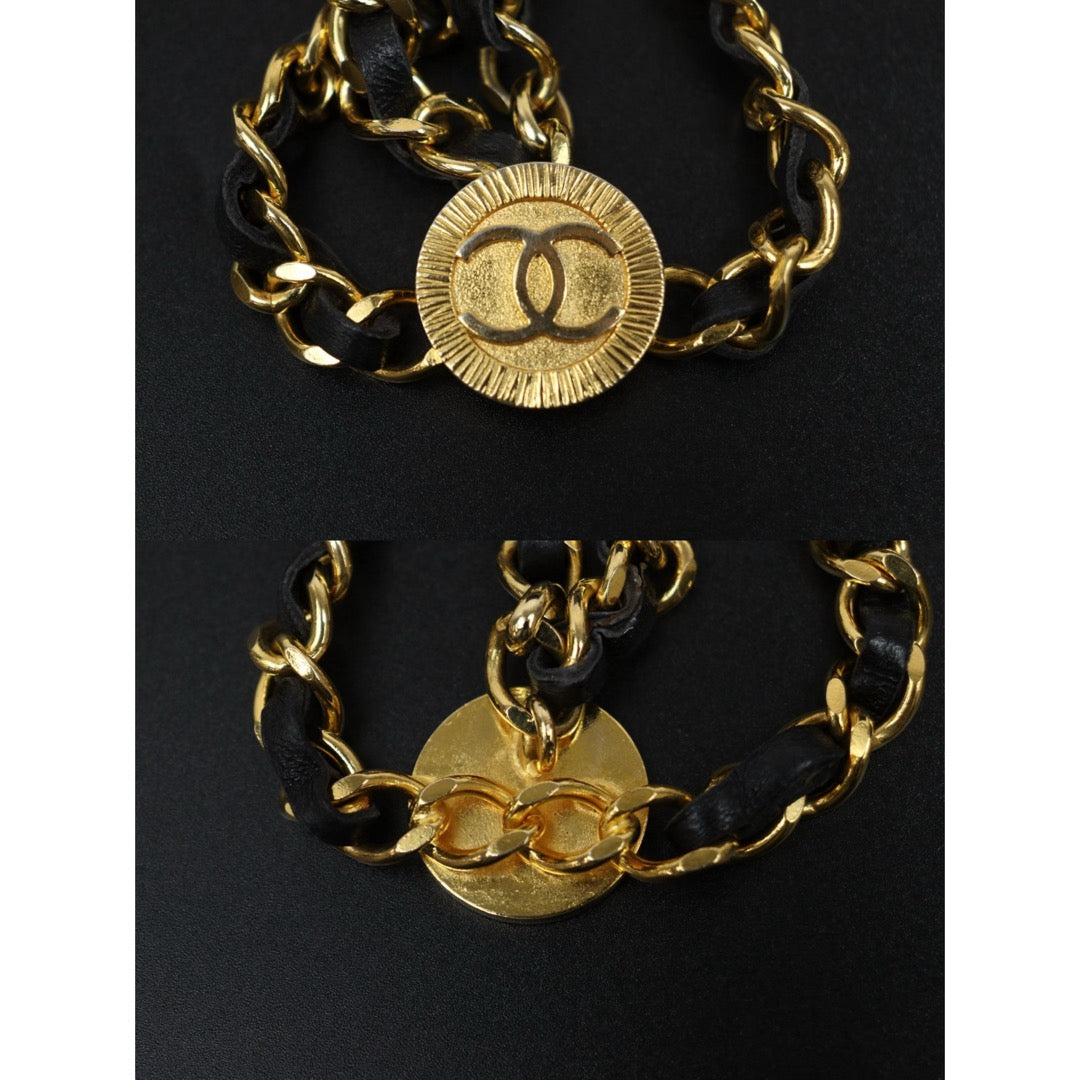 Very Good ( Rank A) ｜  CHANEL Vintage Matrasse  Coco Mark 24K Golden Plated Waist Chain｜S26030901