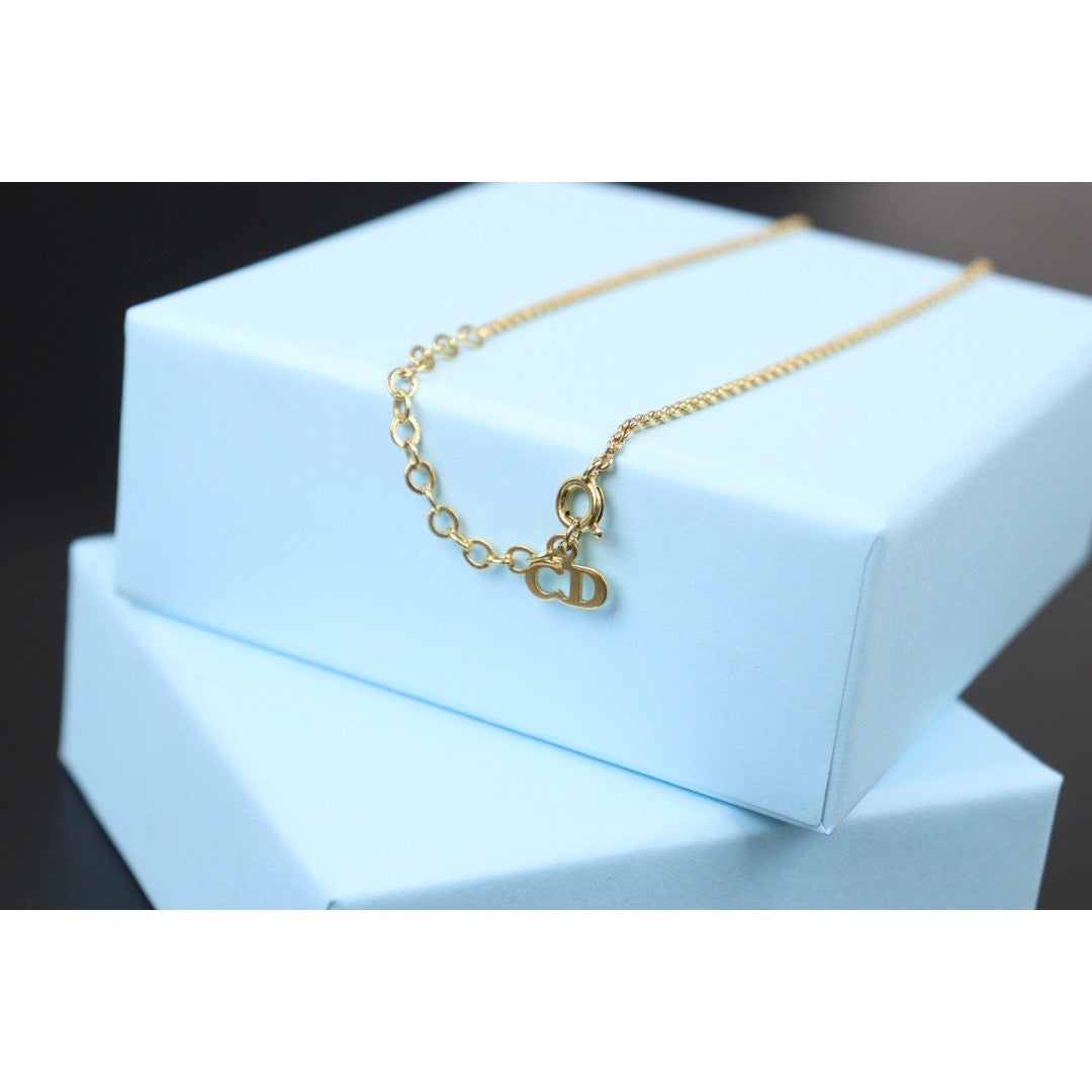 Rank A ｜ Dior CD Necklace Gold Plated ｜24061329