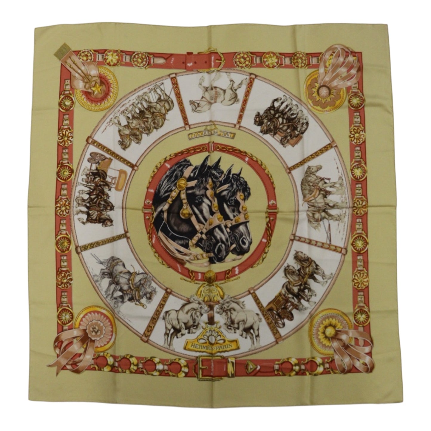 Good ( Rank AB) ｜ HERMES Chevaiix De Trait Scarf 90｜V25110602