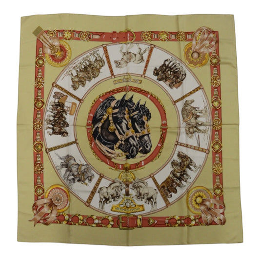 Good ( Rank AB) ｜ HERMES Chevaiix De Trait Scarf 90｜V25110602