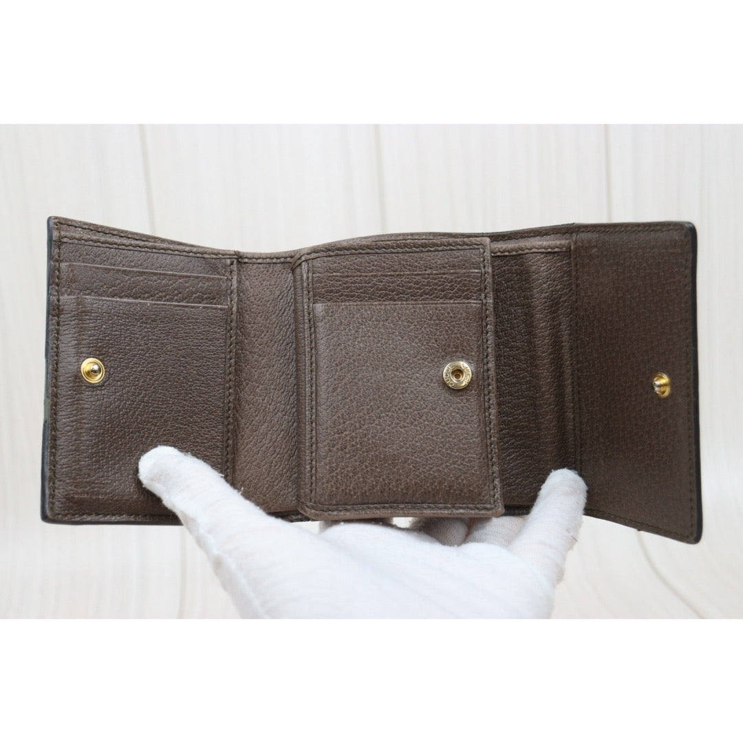Include Entrupy Certificate of Authenticity｜Fair ( Rank B)｜GUCCI Ophidia GG Campus Brown  Wallet｜26010902