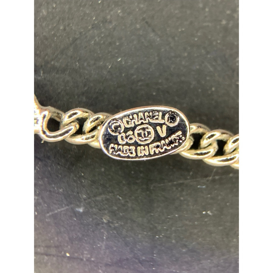 Very Good ( Rank A) ｜ CHANEL Coco Mark  Rhinestone Silver Necklace｜25121204