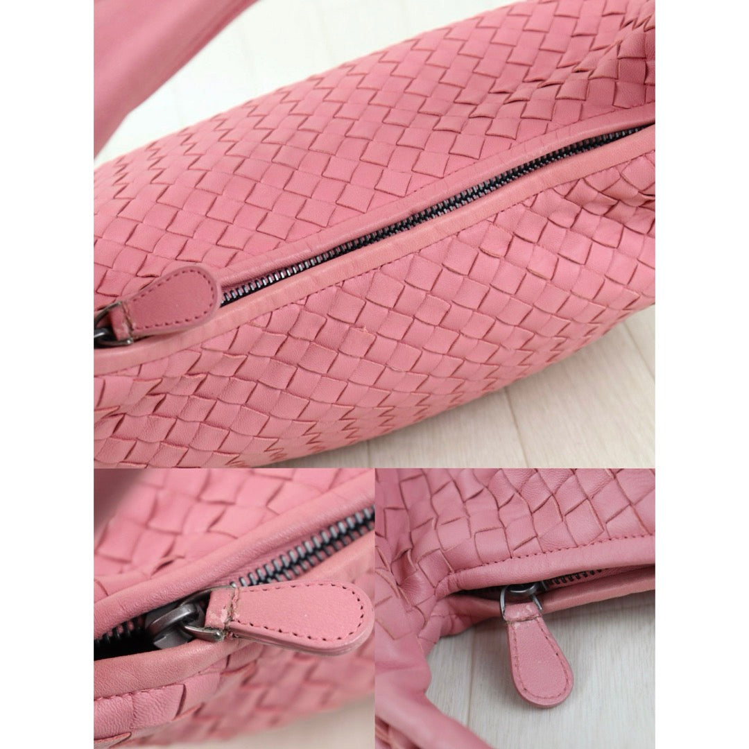 Very Good ( Rank A)｜ Bottega Veneta Lamb Skin Braid Shoulder Bag Rose Pink｜S26022612