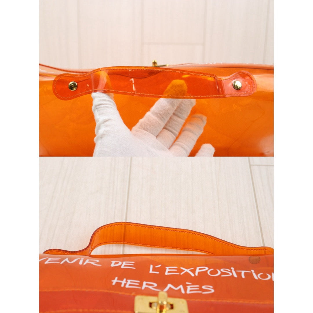 Very Good ( Rank A)｜ HERMES Kelly 40 Orange Vinyl Handbag Limited edition｜25042107