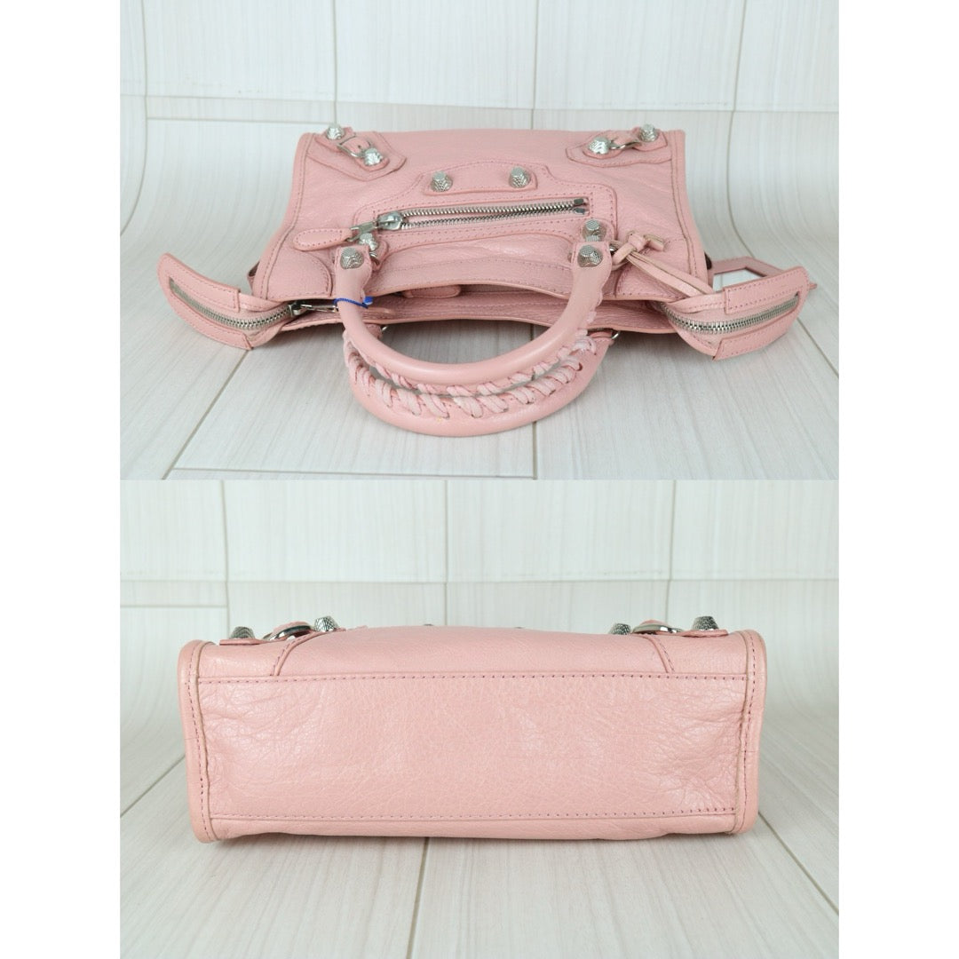 Very Good ( Rank A)｜Balenciaga Calf Leather Neo Mini Classic City Pink HandBag Shoulder Bag ｜W25102312