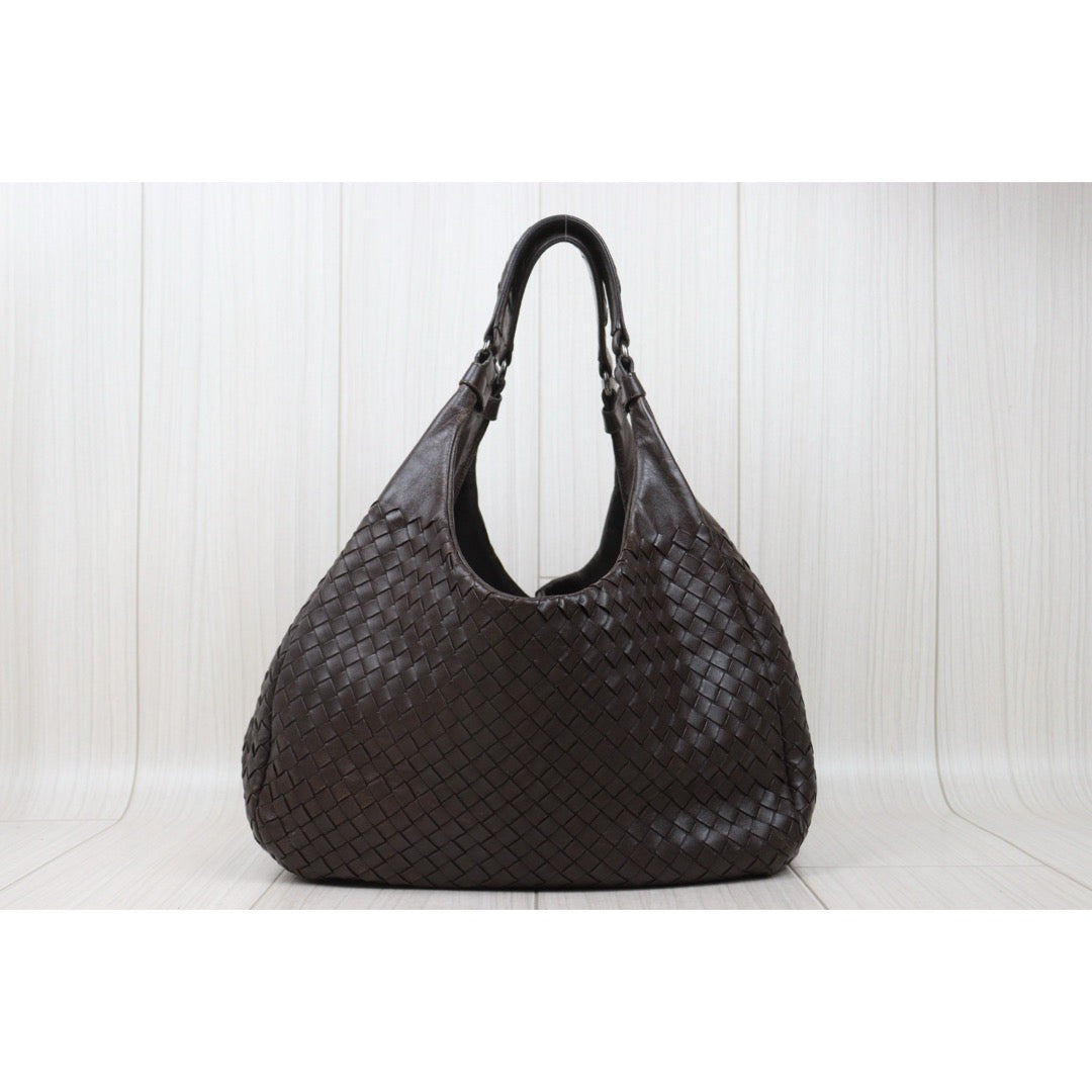 Fair ( Rank B)｜ Bottega Veneta Lamb Skin Braid Hobo HandBag Brown｜V25060509