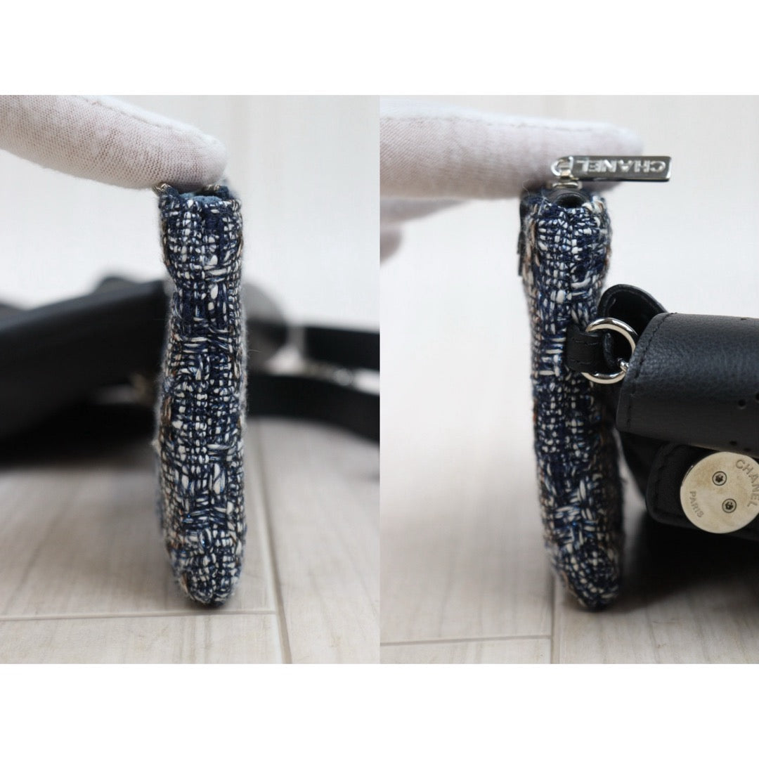 Very Good ( Rank A)｜ CHANEL Calf Leather Matrasse Chain Limited Edition Eyelets Shoulder Bag Waist Bag Black Made In 2019Year｜Y25072805