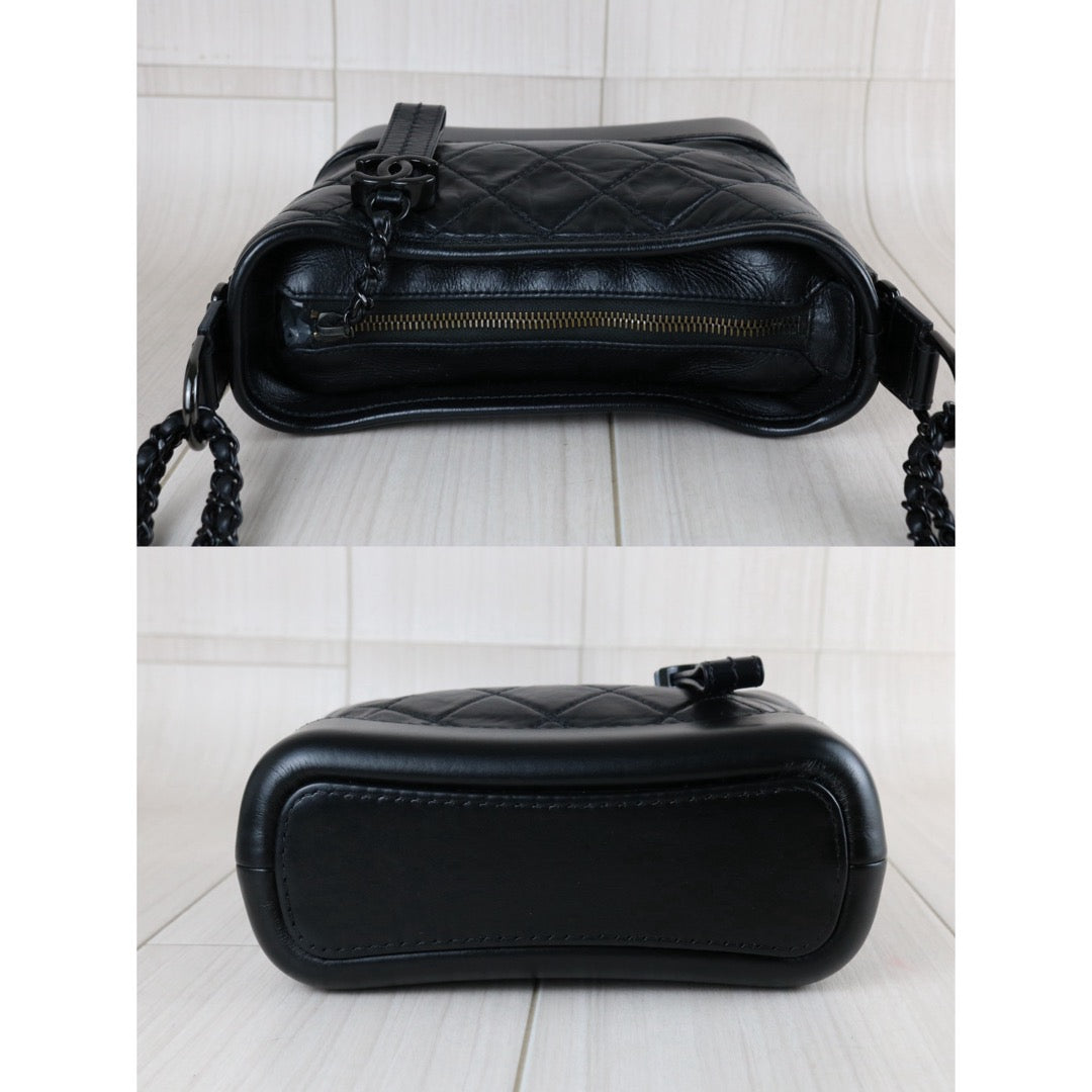 Include Entrupy Certificate of Authenticity｜Very Good ( Rank A)｜CHANEL So Black Calfskin Gabrielle Shoulder Bag PM Made in 2019-2020Year｜S26073121