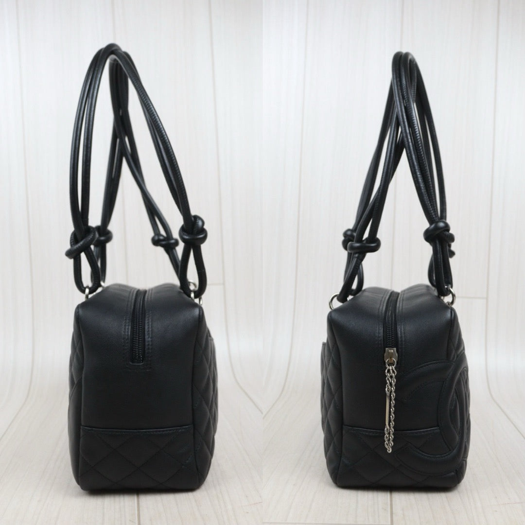 Very Good ( Rank A)｜ CHANEL Cambon Line Bowling Bag Black Made In 2003～2004 Year｜25092602