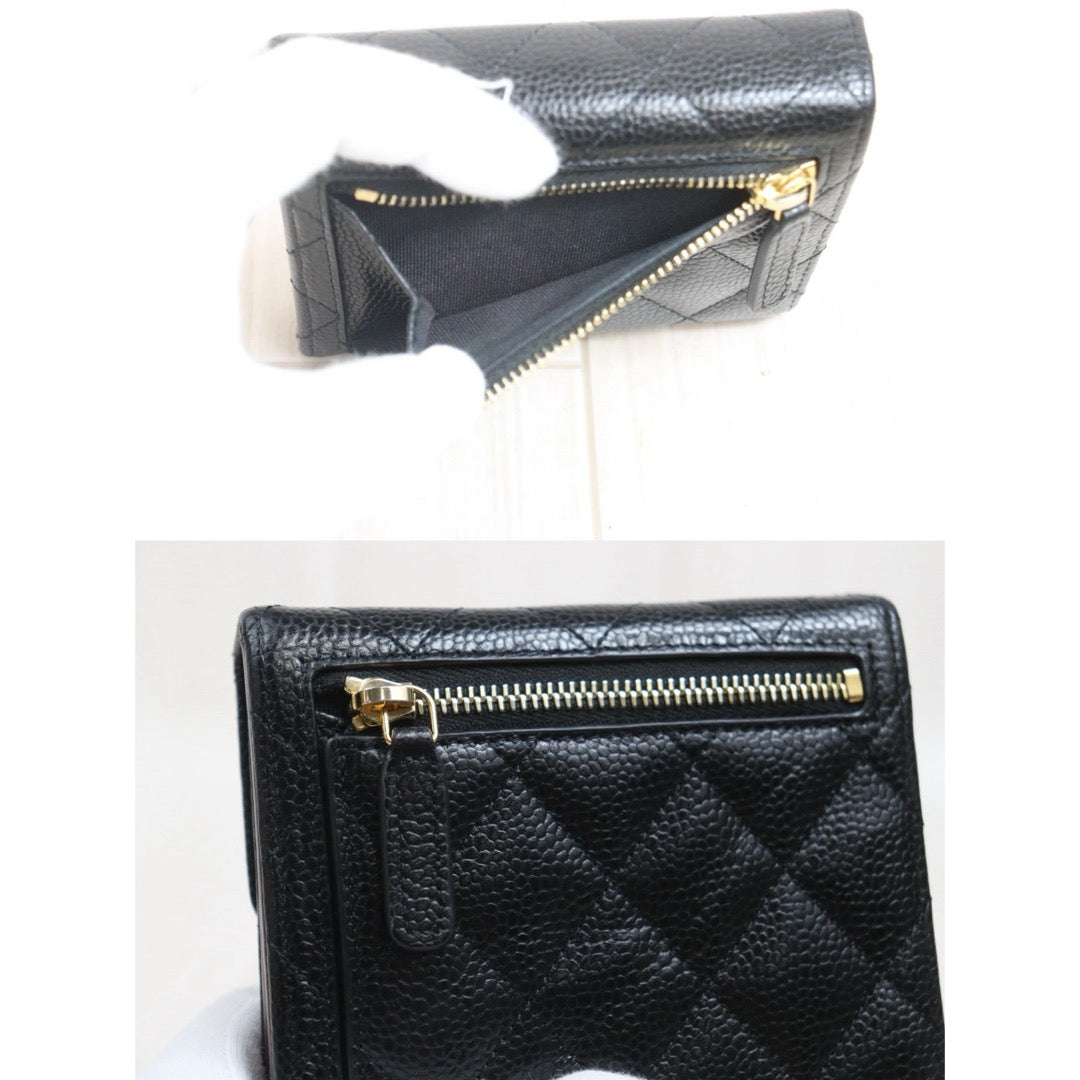 Include Entrupy Certificate of Authenticity｜Good ( Rank AB)｜Chanel Caviar Skin Black Wallet IC Chips Model ｜26070703