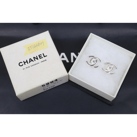 Good ( Rank AB) ｜CHANEL Vintage Silver Plating Earrings Made In 1996 Year PM｜25120807