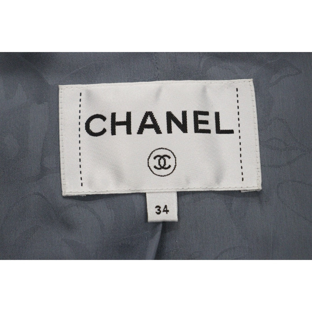 Very Good ( Rank A) ｜ CHANEL 17B Rayon Tweed Yellow Coat 34 size  ｜W25102106