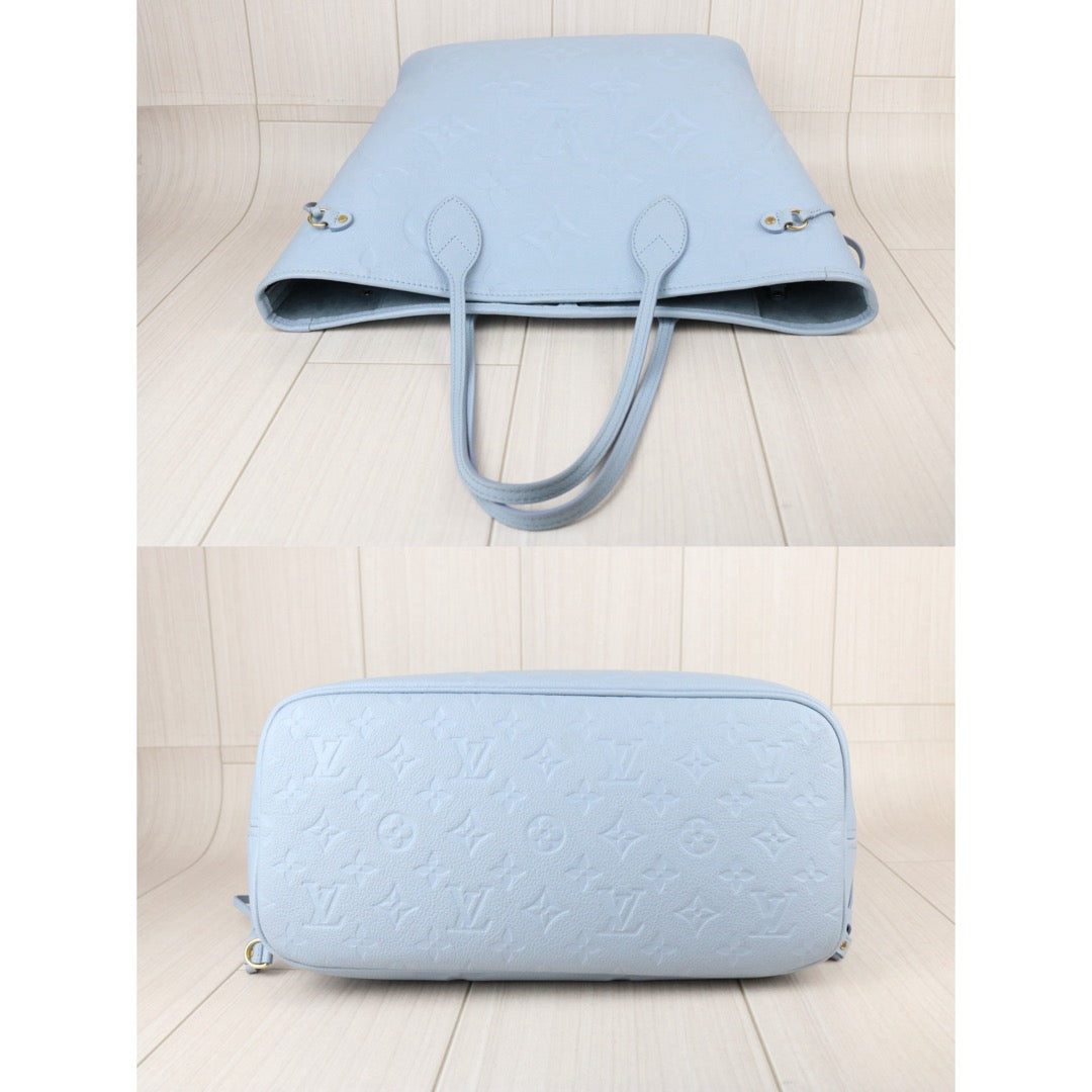 Include Entrupy Certificate of Authenticity｜Very Good ( Rank A)｜ Louis Vuitton Monogram Empreinte Calf Leather Blue Hour Neverfull MM With Pouch  IC Chips Model｜S26053008