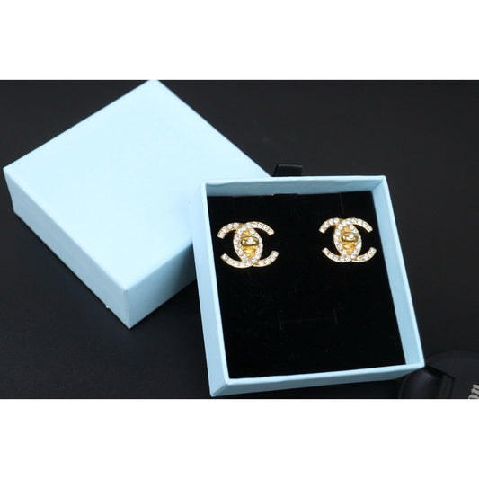 Very Good ( Rank A) ｜CHANEL Vintage 18K Gold Plating Rhinestone Earrings  ｜S24112512