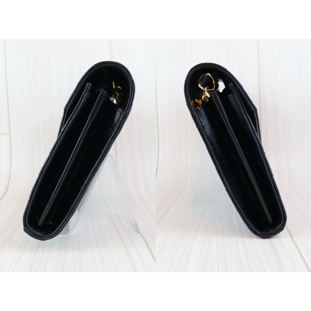 Very Good ( Rank A)｜  Saint Laurent YSL Caviar Skin Shoulder Bag Black MM｜W25103001