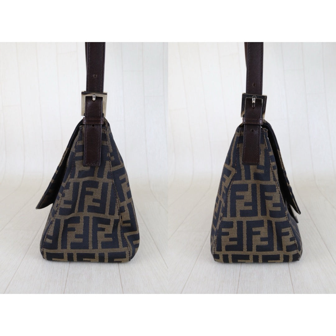Include Entrupy Certificate of Authenticity｜Very Good ( Rank A)｜ FENDI Zucca Mamma Baguette  Shoulder Bag  ｜S26030820