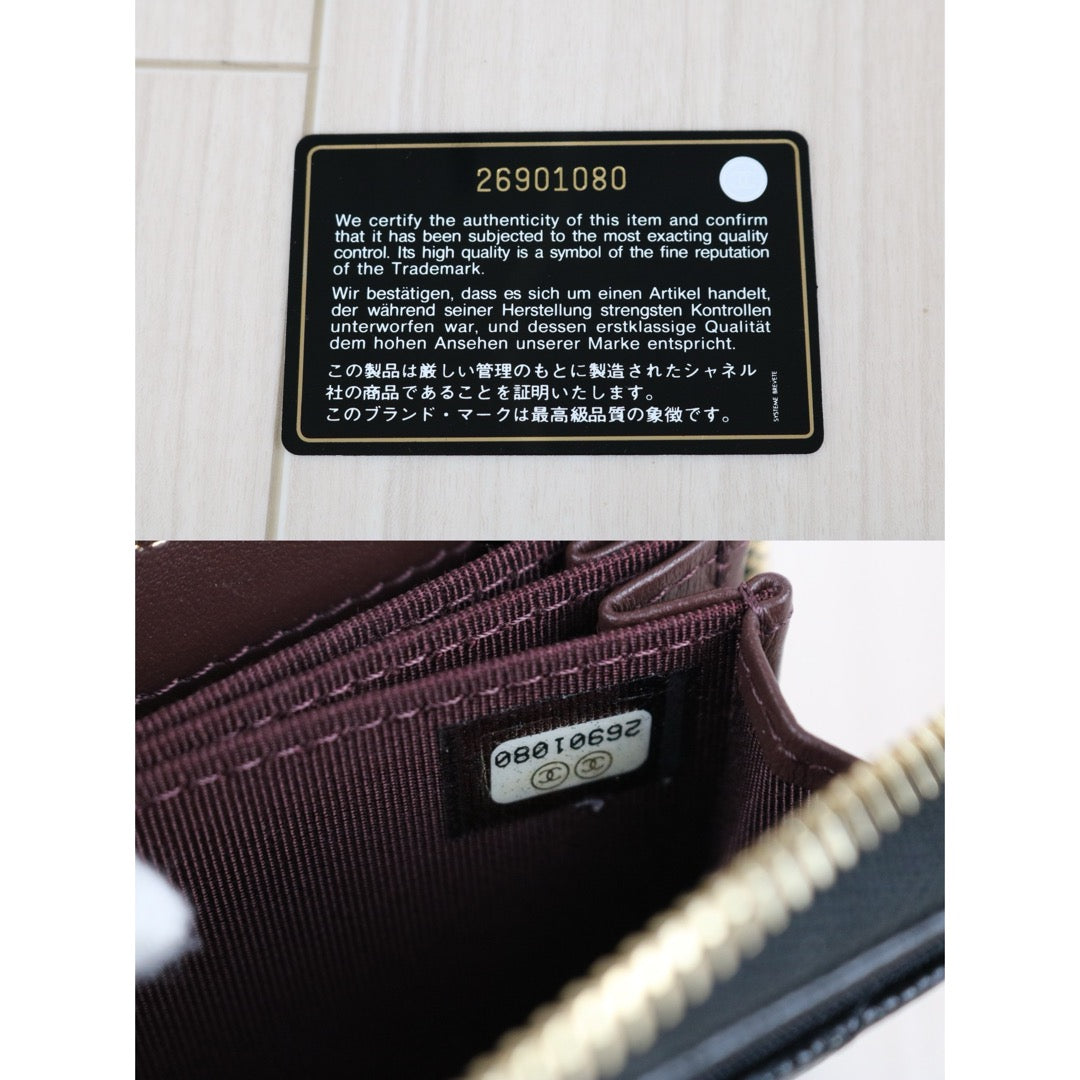 Very Good ( Rank A) ｜CHANEL Caviar Skin Calf Leather Coin Purse Black Made In 2018~2019 Year｜S25063003