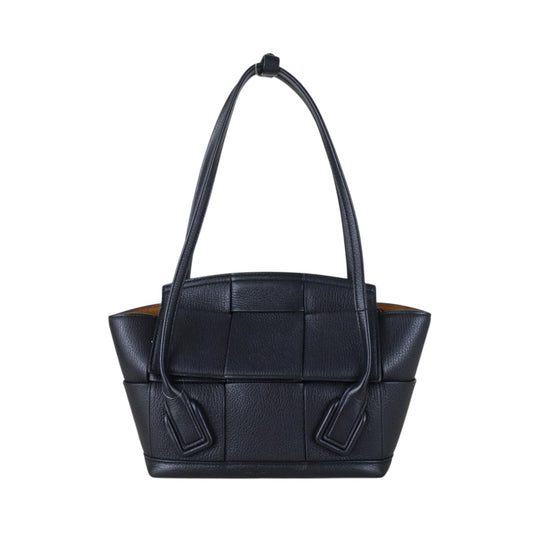 Include Entrupy Certificate of Authenticity｜Very Good ( Rank A)｜ Bottega Veneta Arco 33 Calfskin Camel Shoulder Bag Black｜Z26100203
