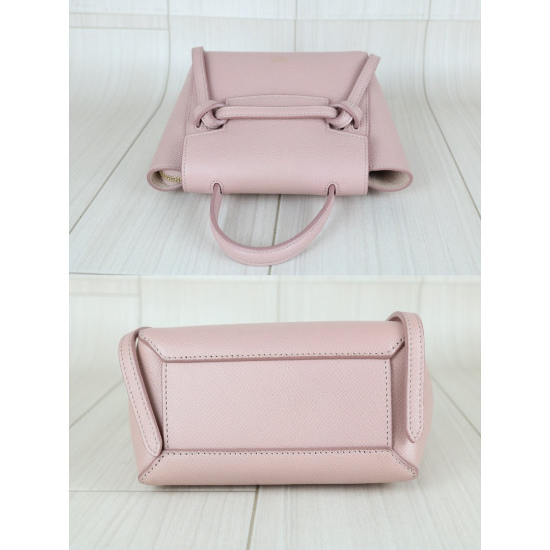 Very Good ( Rank A)｜CELINE Calf Leather Belt Pico Handbag Shoulder Bag Misty Rose｜S25112910