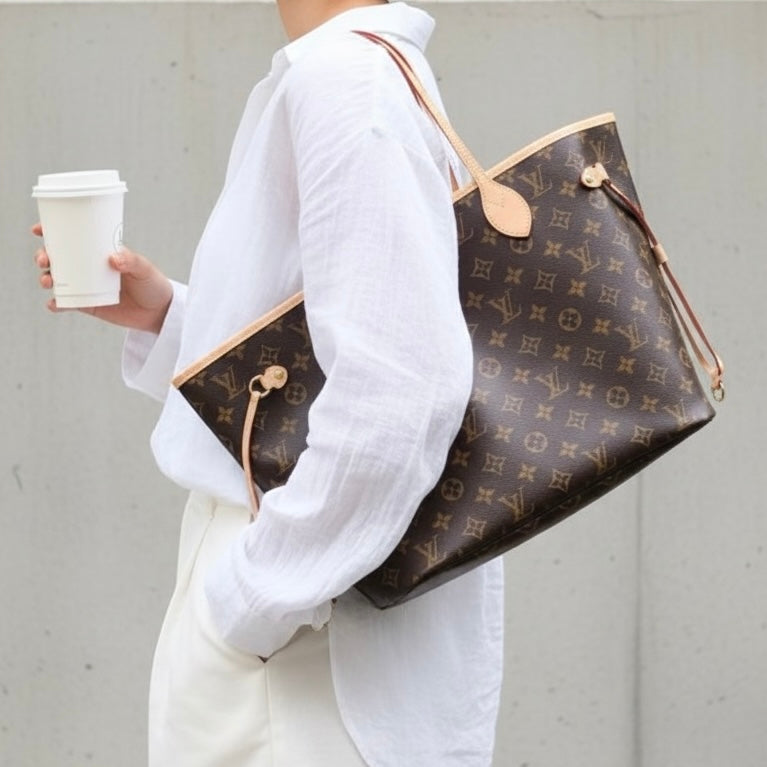 Include Entrupy Certificate of Authenticity｜Very Good ( Rank A)｜ Louis Vuitton Monogram Neverful MM ShoulderBag With Pouch  IC Chips Model｜S26060120