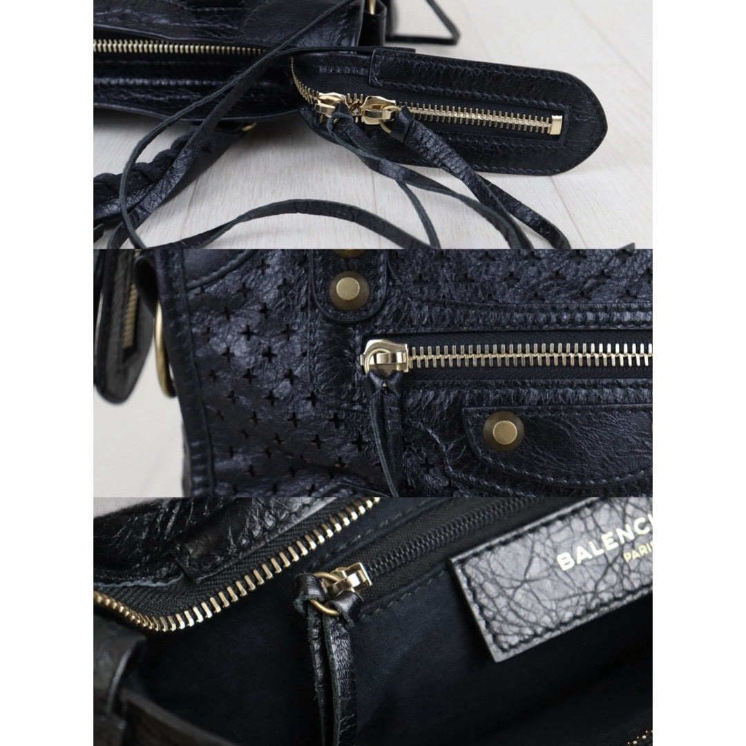 Very Good ( Rank A)｜Balenciaga Calf Leather Le City Mini Handbag Shoulder Bag Black｜S26022613
