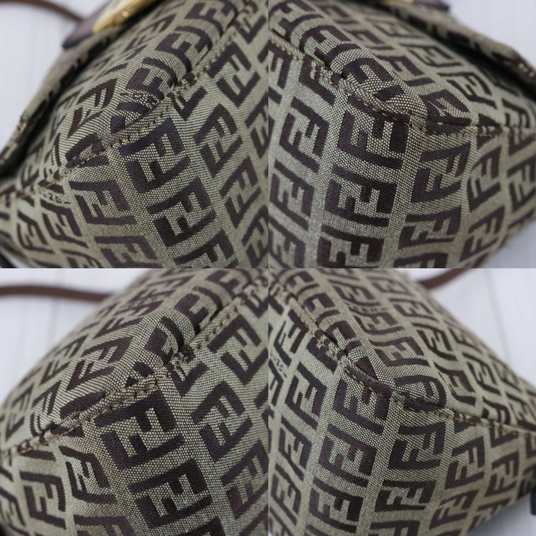 Include Entrupy Certificate of Authenticity｜Good ( Rank AB)｜ FENDI Zucca Mamma Baguette Shoulder Bag Brown｜S26082402