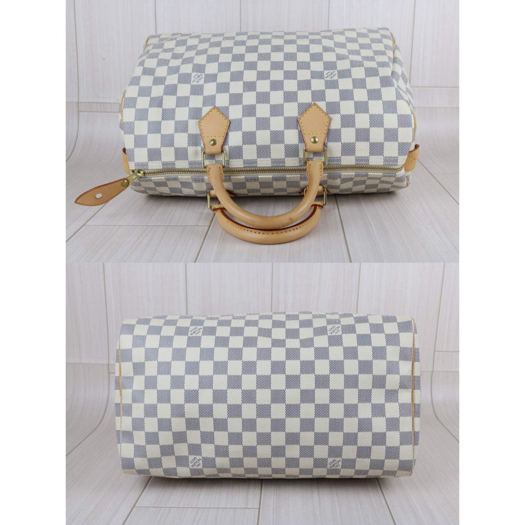 Include Entrupy Certificate of Authenticity｜Good ( Rank AB)｜ Louis Vuitton Azul Speedy 35 Hand Bag  ｜X26061802
