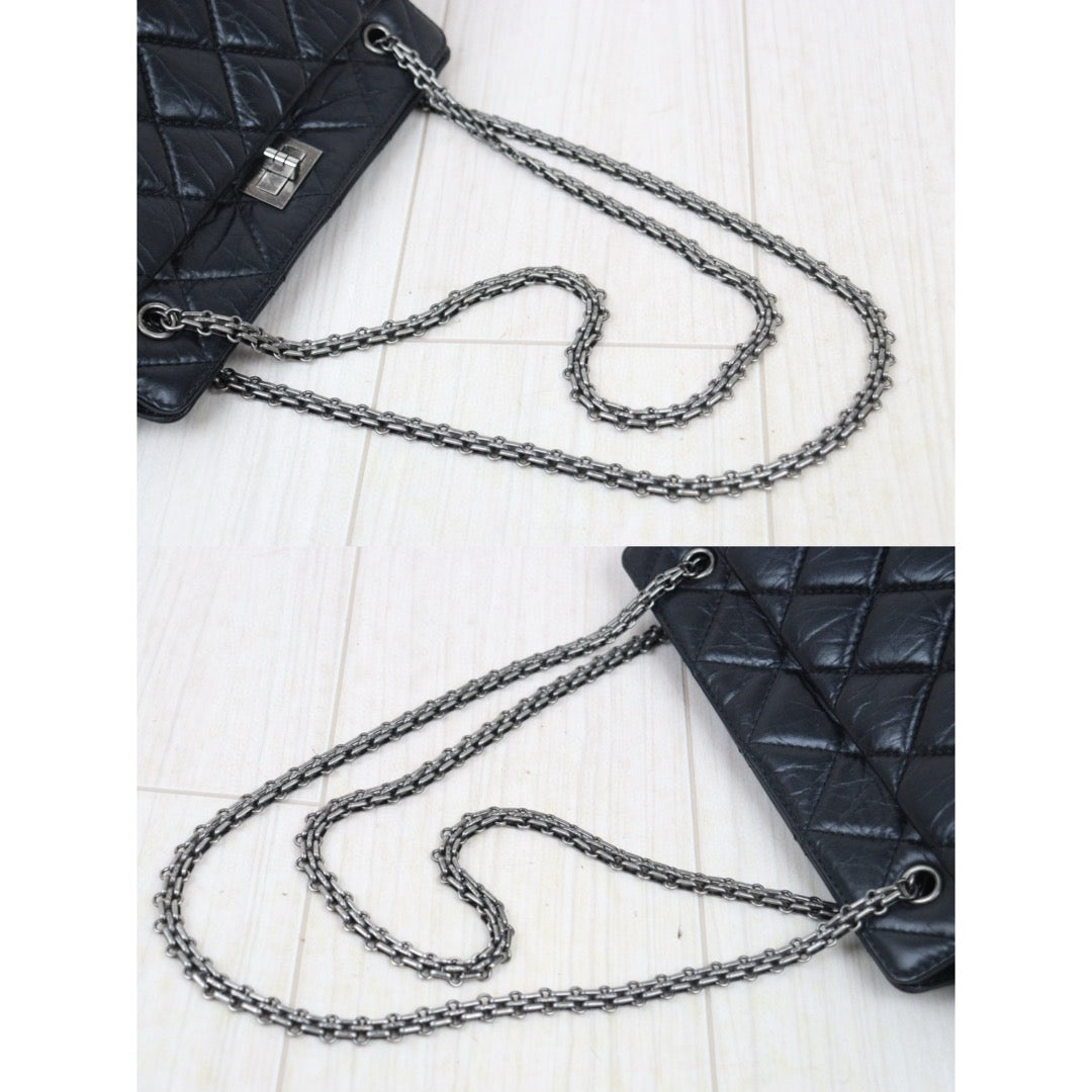 Very Good ( Rank A) ｜ CHANEL 2.55 Matelasse Small Black Chain Tote Bag Made in 2012-2013 Year｜S24101309