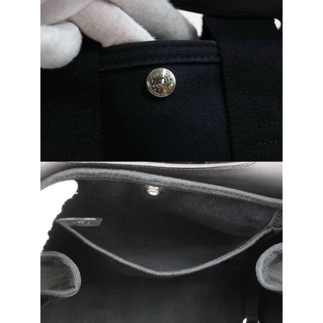 Very Good ( Rank A)｜ HERMES Valparaiso Canvas Graphite Green HandBag Small ｜25062618