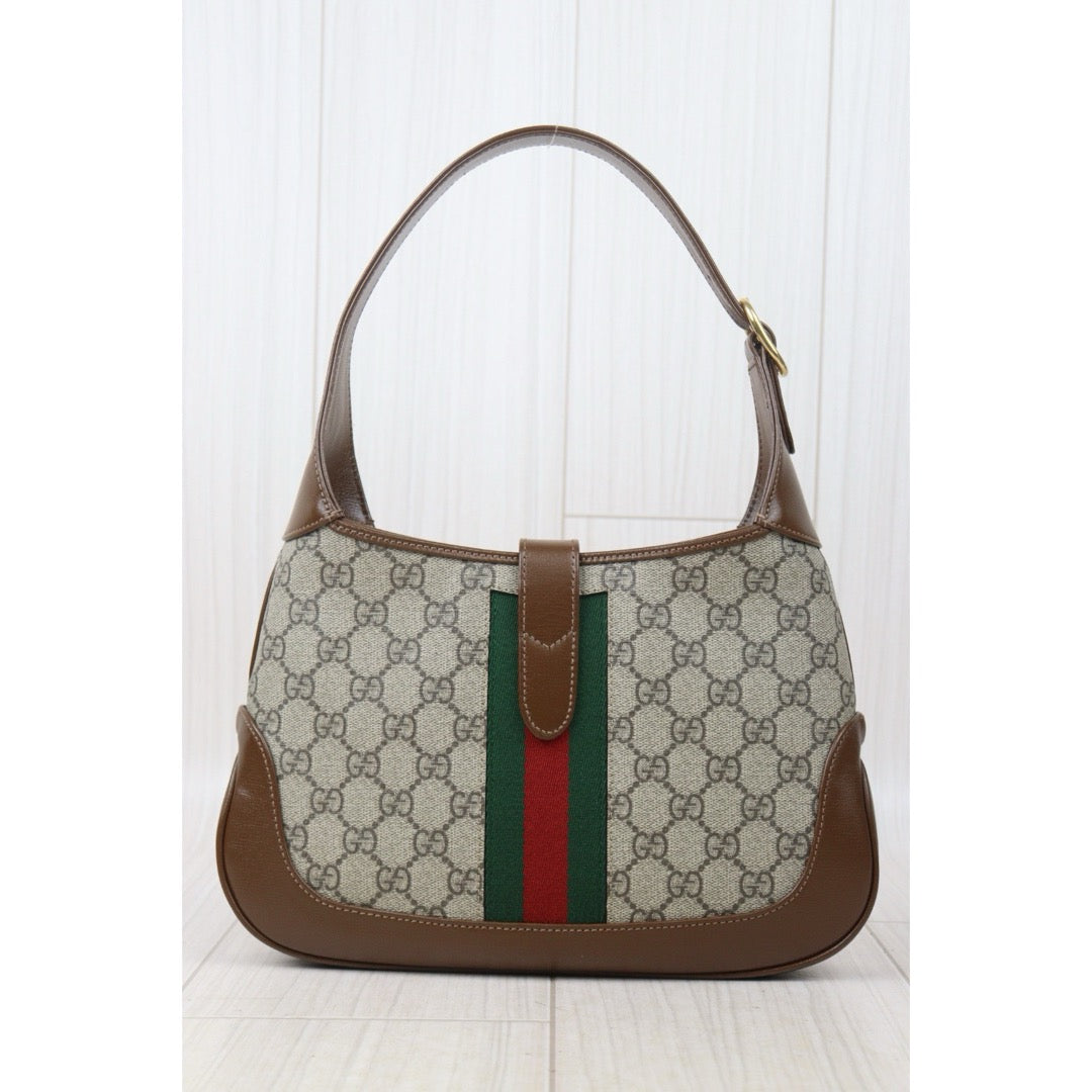 Very Good ( Rank A) ｜ GUCCI Tan Monogram Canvas Hobo Jackie O Bag With Shoulder Strap｜S24092804