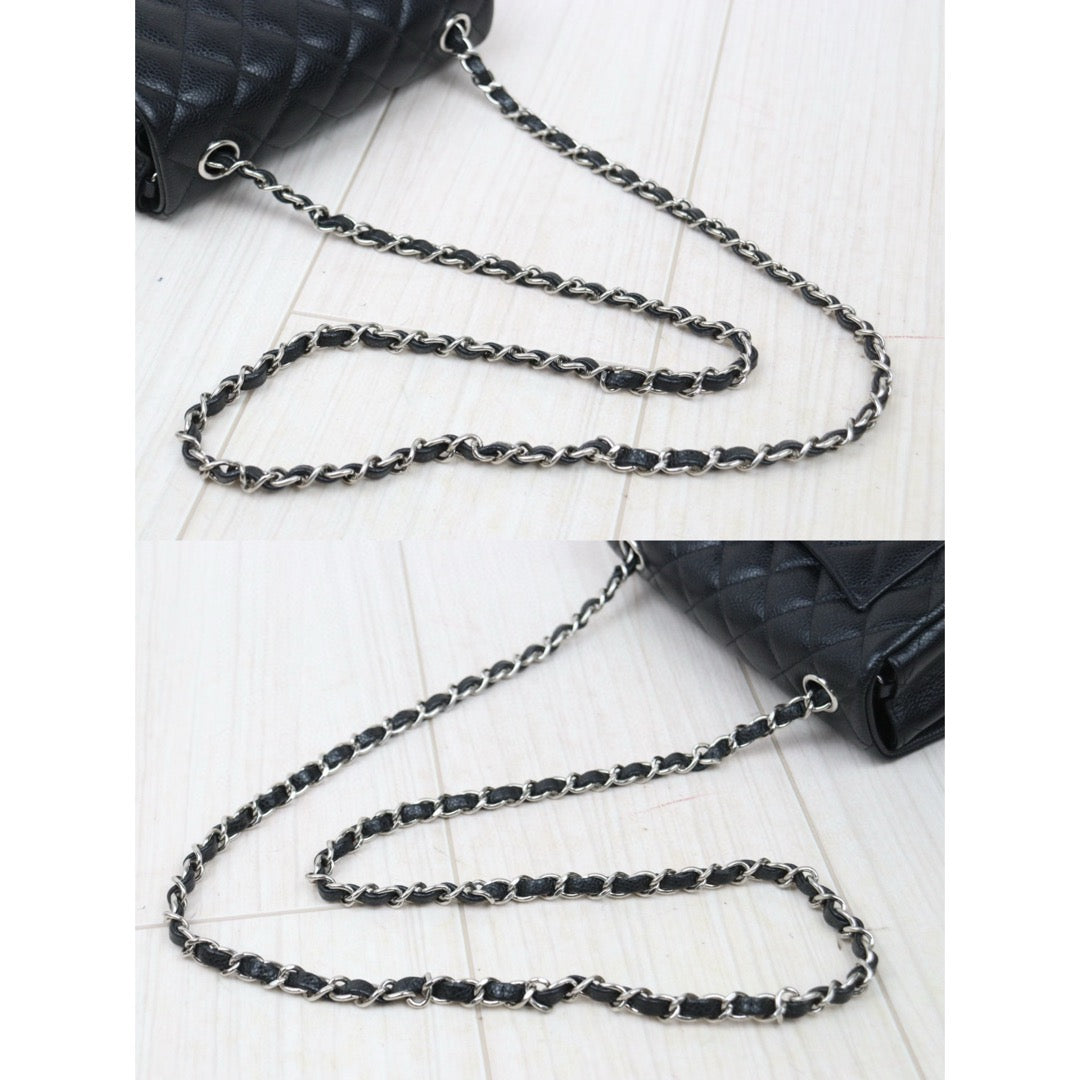 Very Good ( Rank A)｜ CHANEL Caviar Skin Matrasse Single Flap 20 Shoulder Bag Black Made In 2018 Year  ｜S24121805