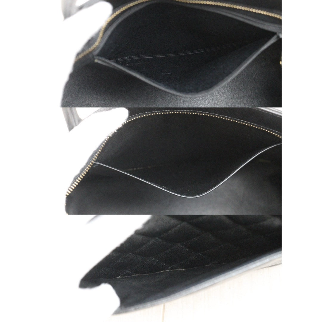 Very Good ( Rank A) ｜ CHANEL Caviar Skin Calf Leather Tote Bag Black Made In 2002～2003 Year｜25090402
