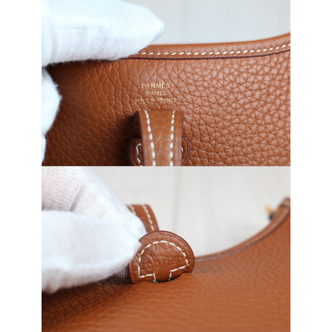 Very Good ( Rank A)｜ HERMES Mini Evelyn 16 Shoulder Bag  U Stamp Brown Gold Hardware｜W24060401