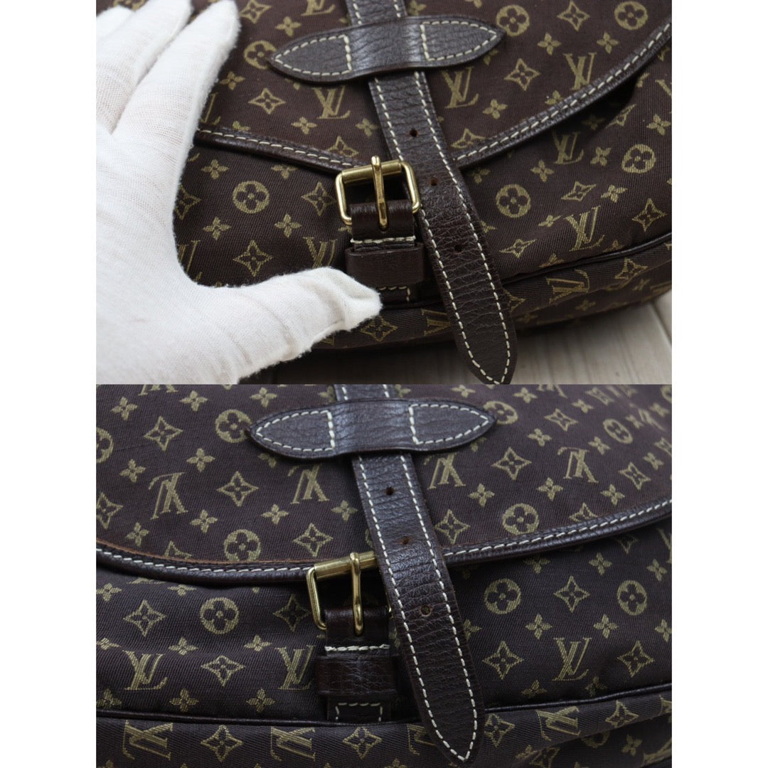 Rank AB｜LV Monogram Mini Run Saumur  Shoulder Bag Canvas Leather Brown｜24053011