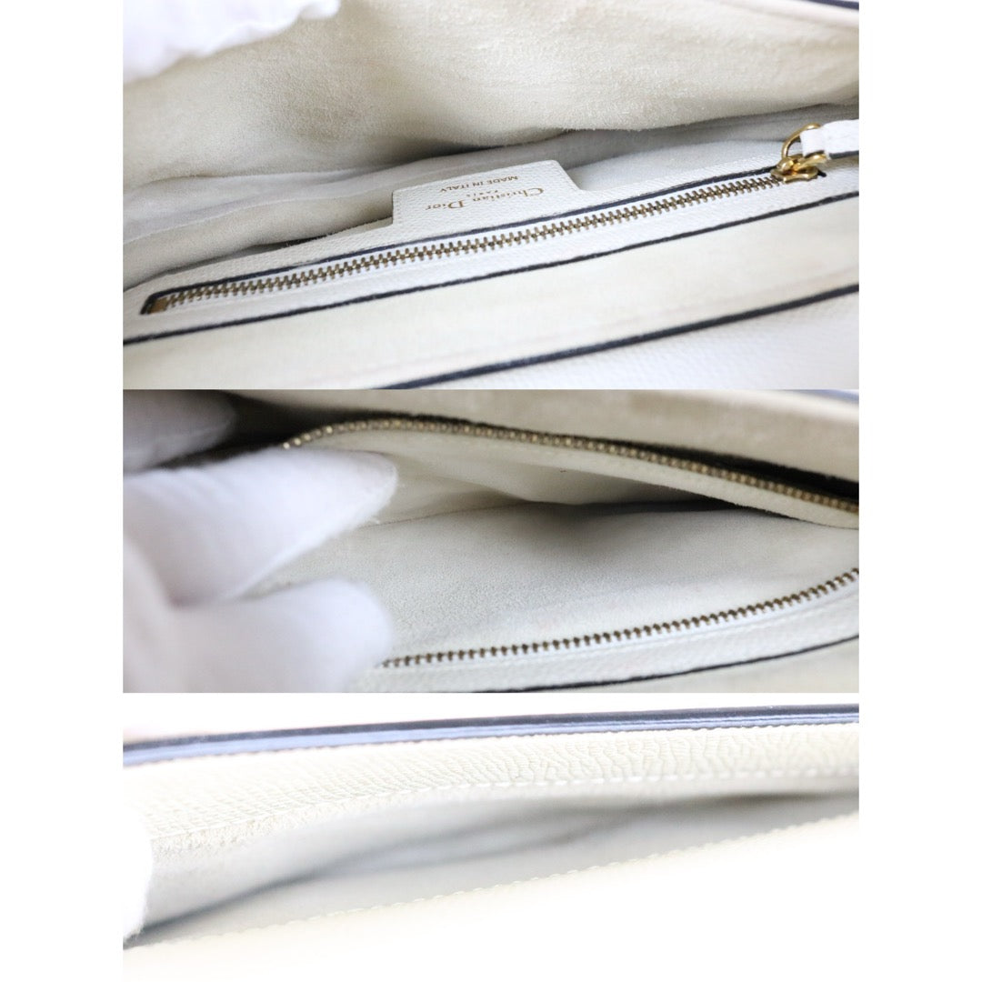 Very Good ( Rank A)｜Dior Trotter Saddle Shoulder Bag Medium White Current Model｜S25091009