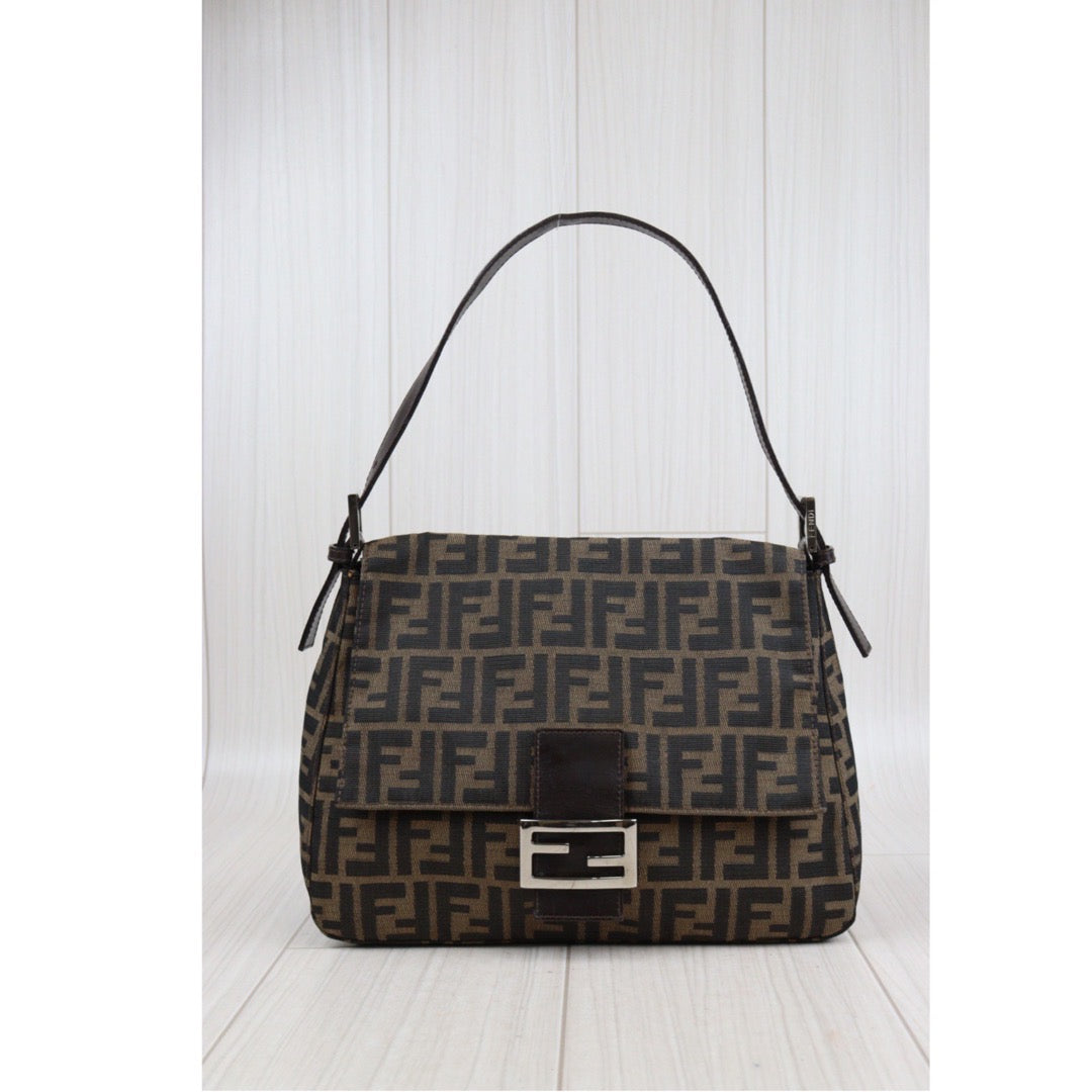 Rank AB｜ FENDI Zucca Mamma Baguette Shoulder Bag ｜24021509