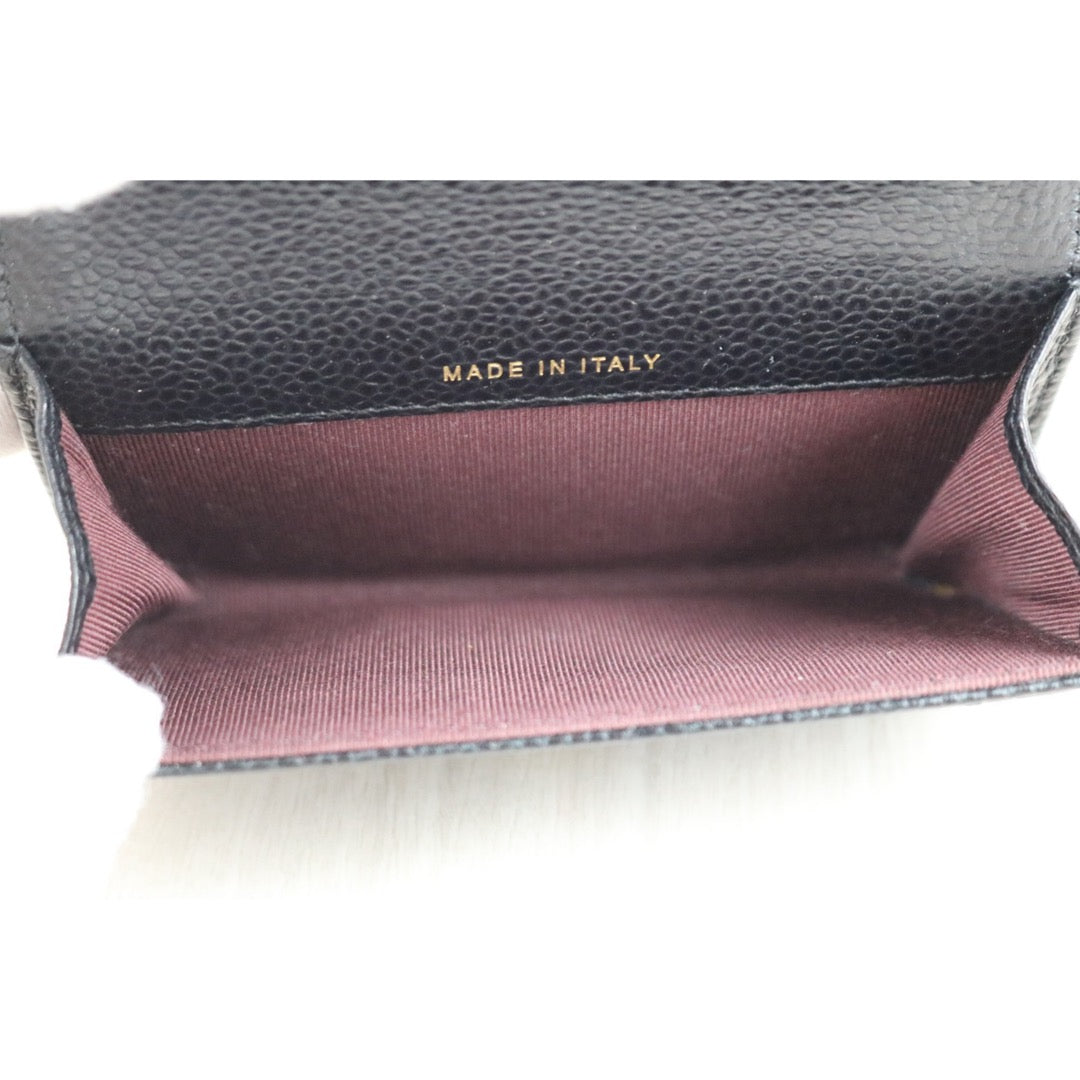 Include Entrupy Certificate of Authenticity｜Very Good ( Rank A)｜CHANEL Caviar Skin Black Card Holder Made In 2019-2020Year｜S26051102