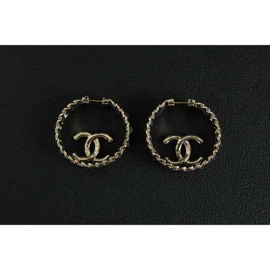 Include Authentic Detective Certificate of Authenticity｜Very Good ( Rank A) ｜ CHANEL B22P Coco Mark Matrasse Chain  Earrings Made In 2022Year｜S26022610